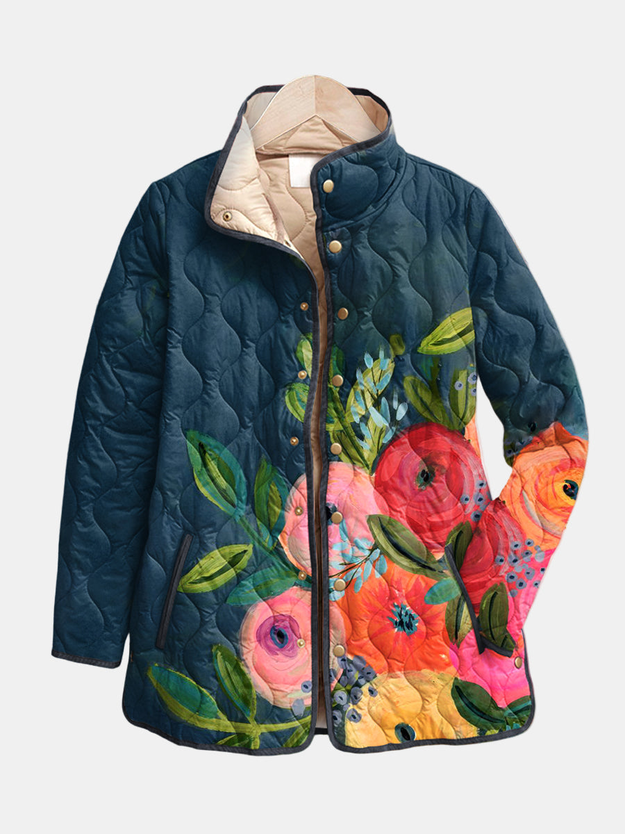 Amalie | Vintage blomsterprint quiltet jakke