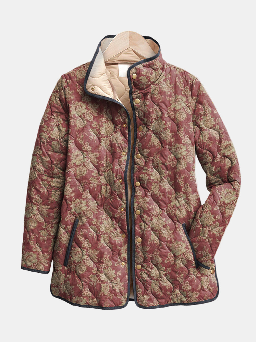 Amalie | Vintage blomsterprint quiltet jakke