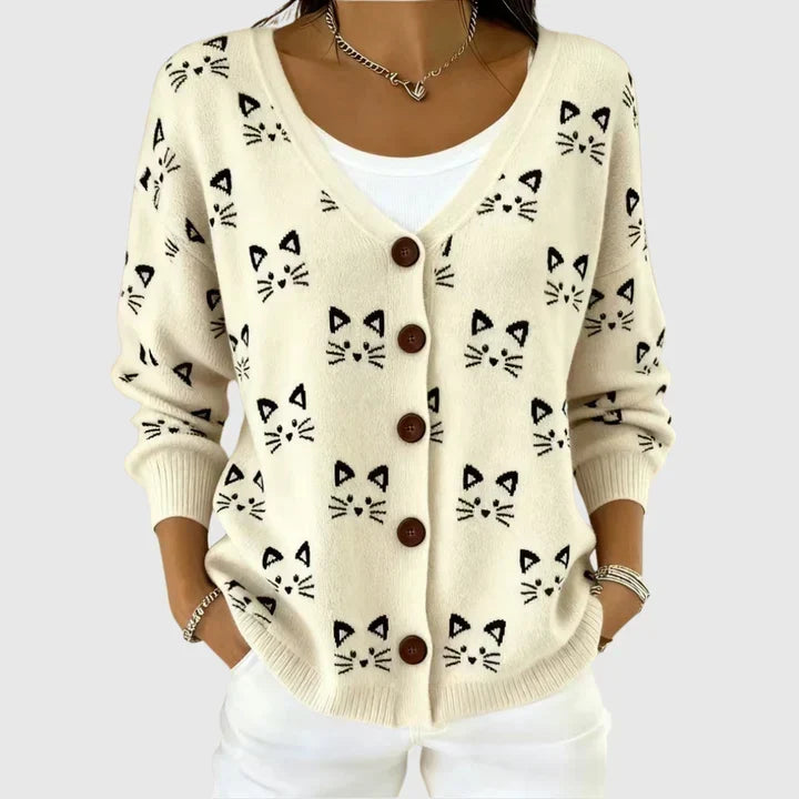 Maja - Strikket cardigan med hætte