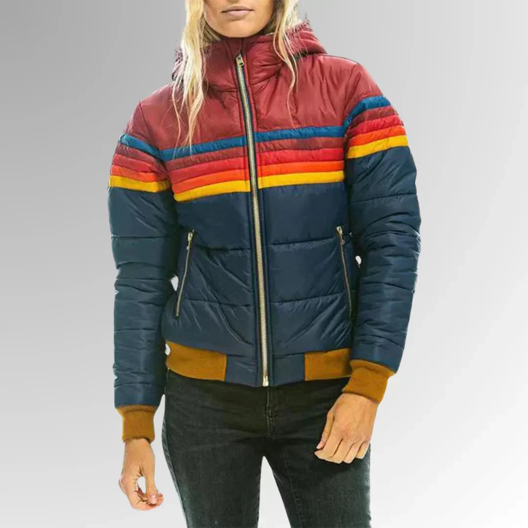 Ronja | Retro stribet dunjakke til kvinder
