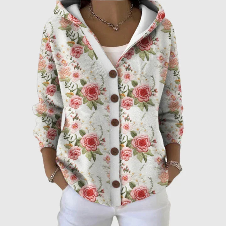 Emma - Strikket cardigan med hætte