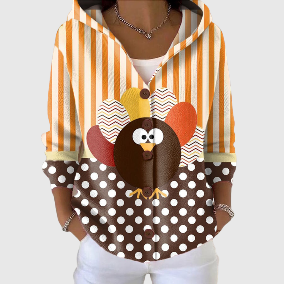 Lærke - Strikket cardigan med hætte