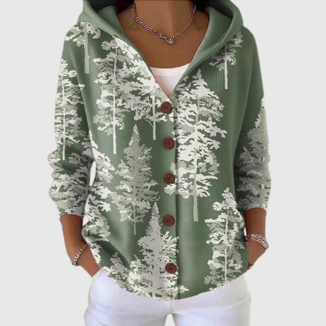 Olivia - Strikket cardigan med hætte