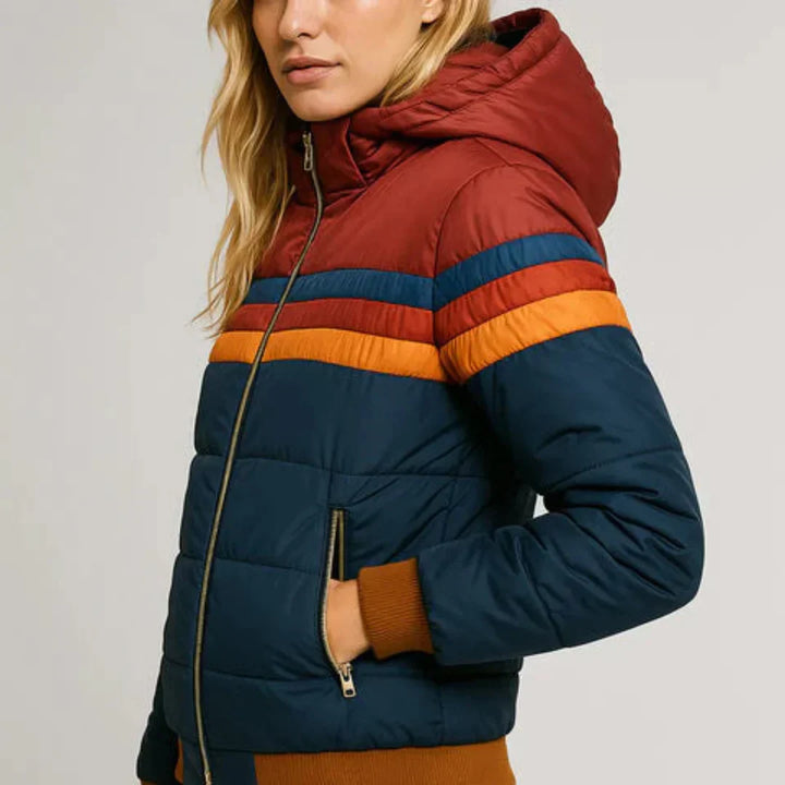 Ronja | Retro stribet dunjakke til kvinder