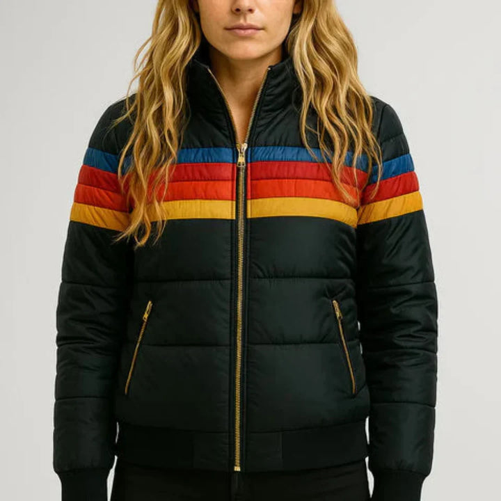 Ronja | Retro stribet dunjakke til kvinder