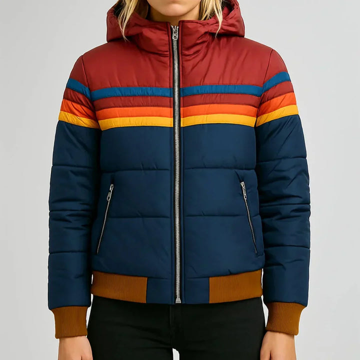 Ronja | Retro stribet dunjakke til kvinder