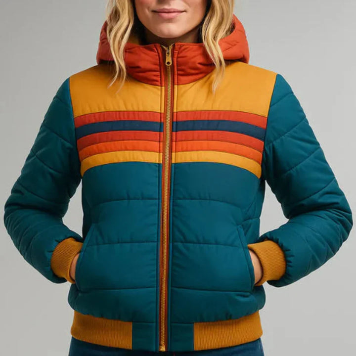 Ronja | Retro stribet dunjakke til kvinder