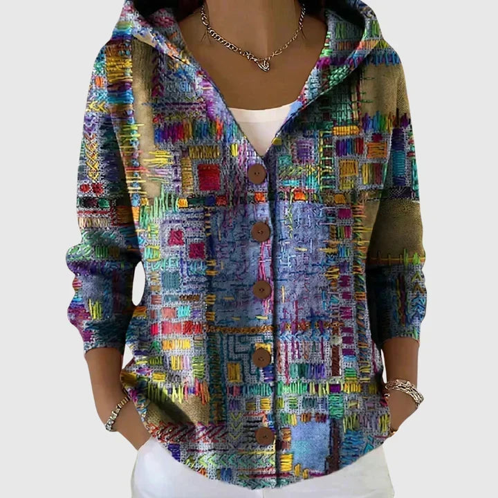 Line - Strikket cardigan med hætte