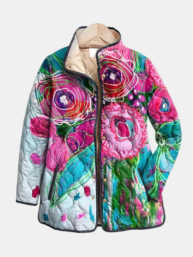 Amalie | Vintage blomsterprint quiltet jakke