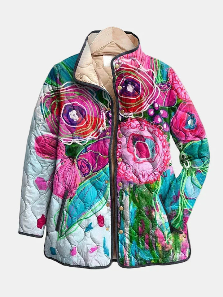 Amalie | Vintage blomsterprint quiltet jakke
