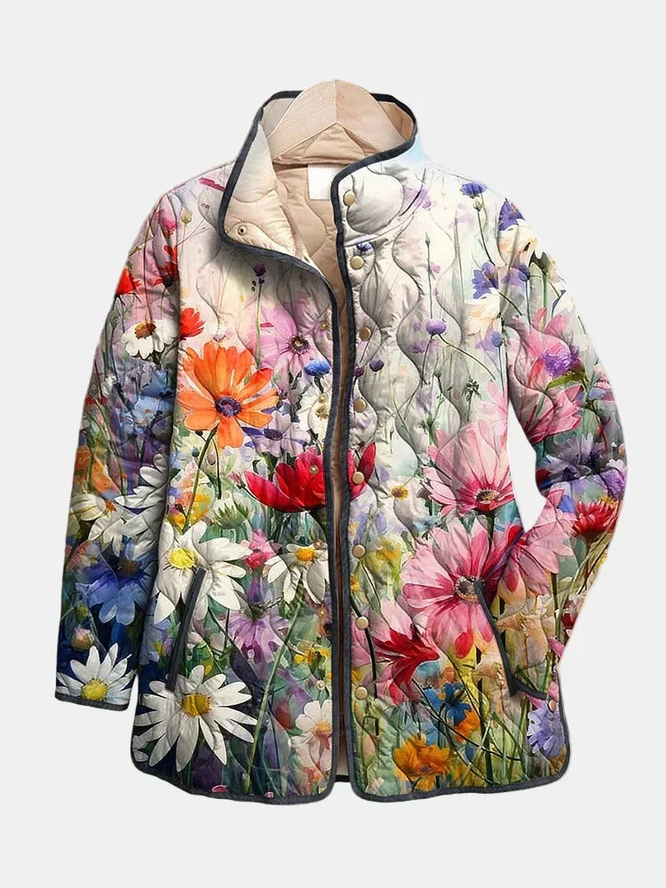 Amalie | Vintage blomsterprint quiltet jakke