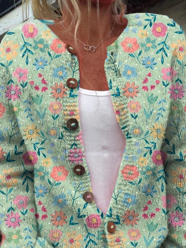 Louise™ | Dame Vintage Blomster Cardigan