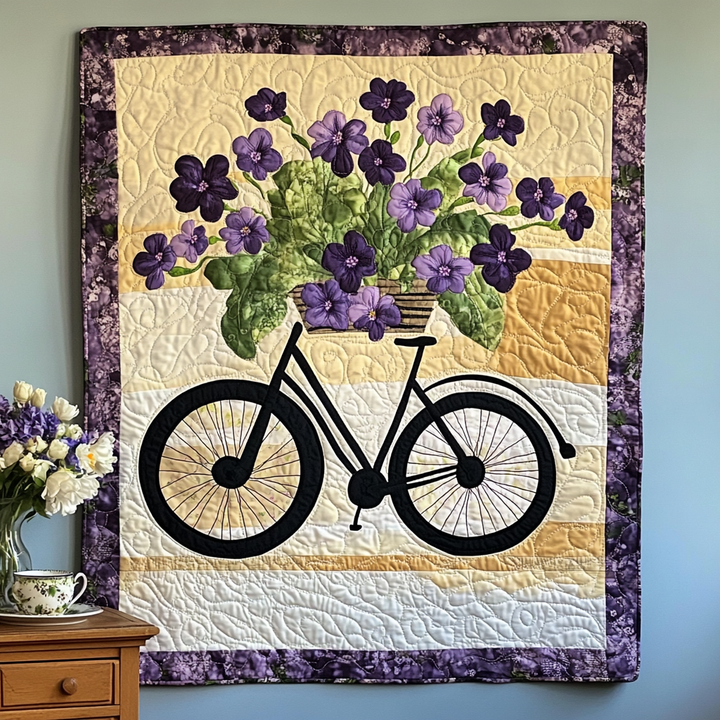 Neeltje - Vatteret tæppe Cykel Buket Kunstquilt Hængende