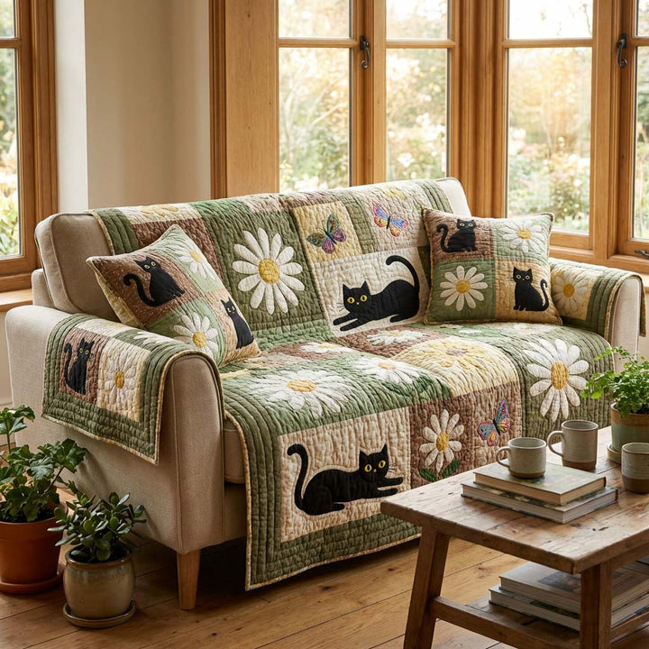 Marije - Polstret sofaovertræk Kat og Blomster