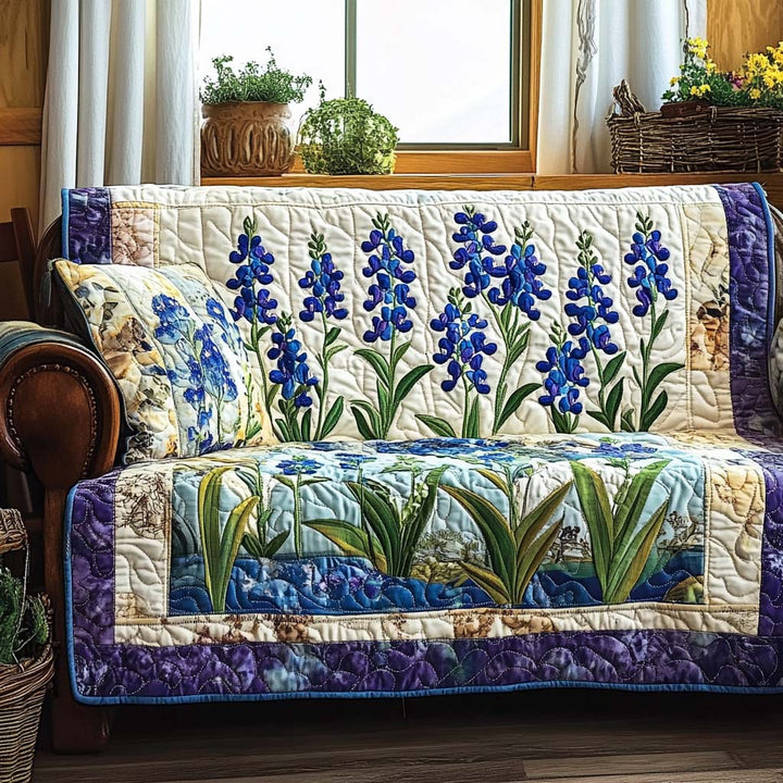 Marieke - Polstret sofaovertræk Blomster Blå fra Veld