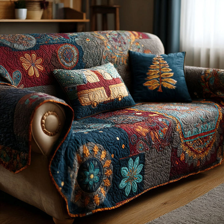 Femke - Vatteret sofaovertræk Mønster Boho Fint