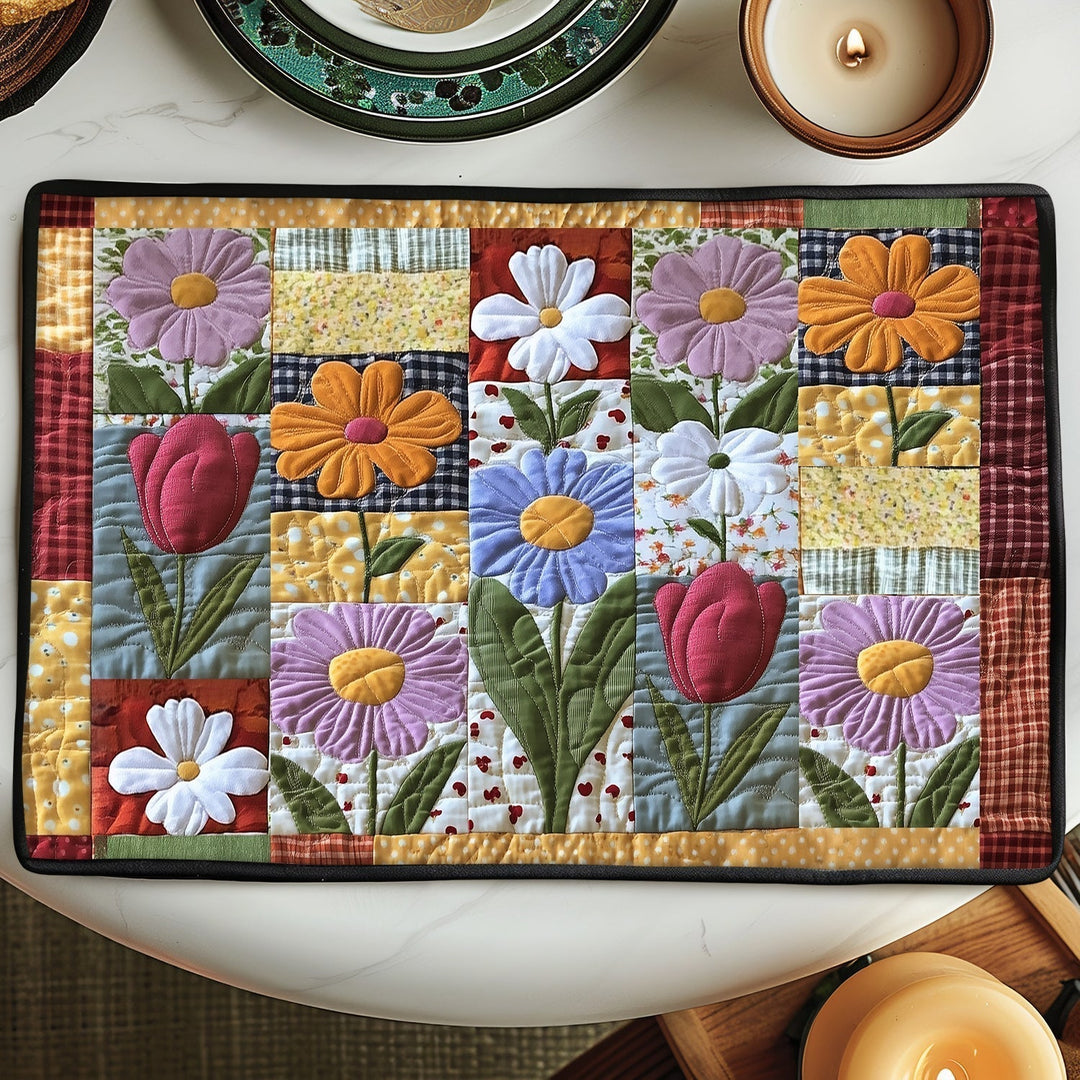 Sara - Vatteret dækkeserviet Blomsterblad Pad