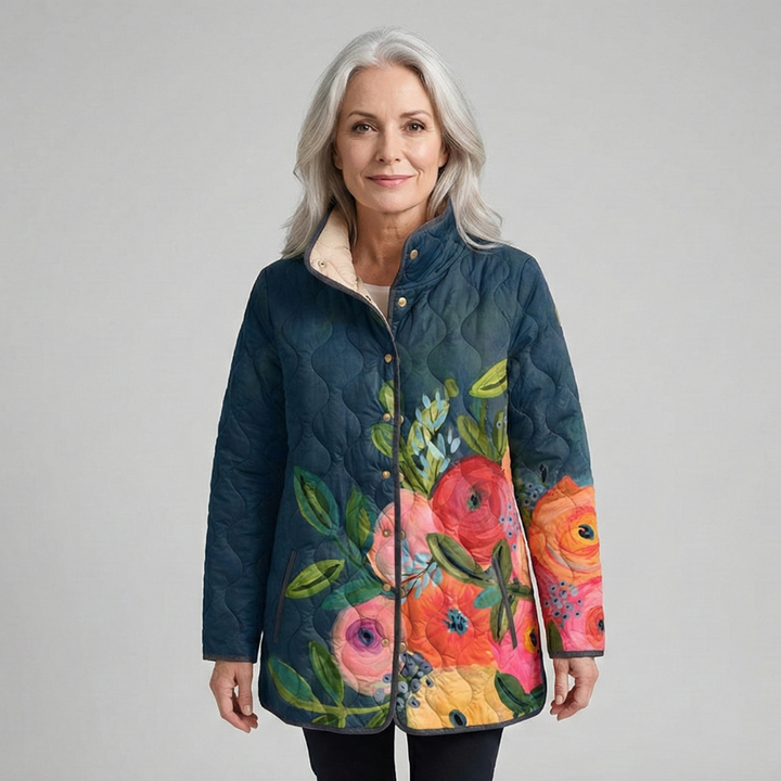Amalie | Vintage blomsterprint quiltet jakke
