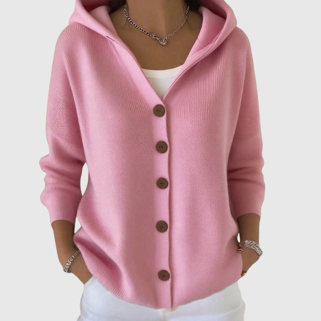 Merete - Strikket cardigan med hætte