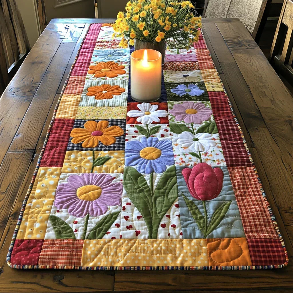 Quiltet Dækkeserviet - Blomstersti