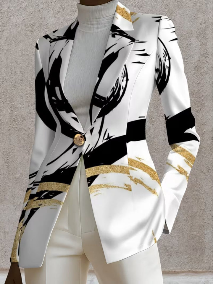 RONJA | BLAZER MED ABSTRAKTE PENSELSTRØG