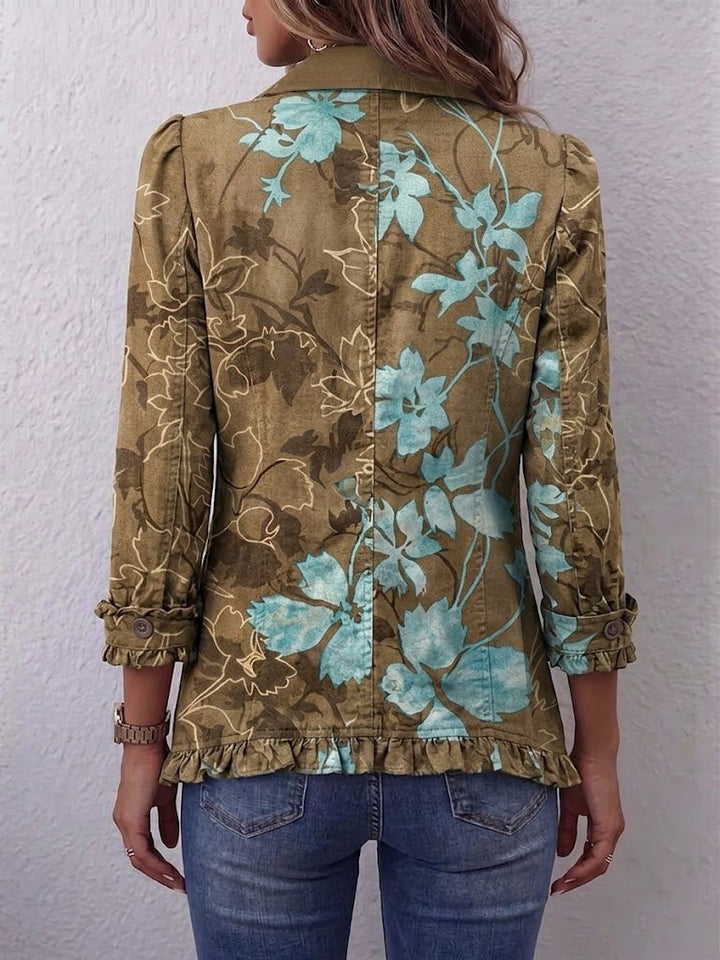 Susanne | Boho gradient vintage blomster flæsejakke