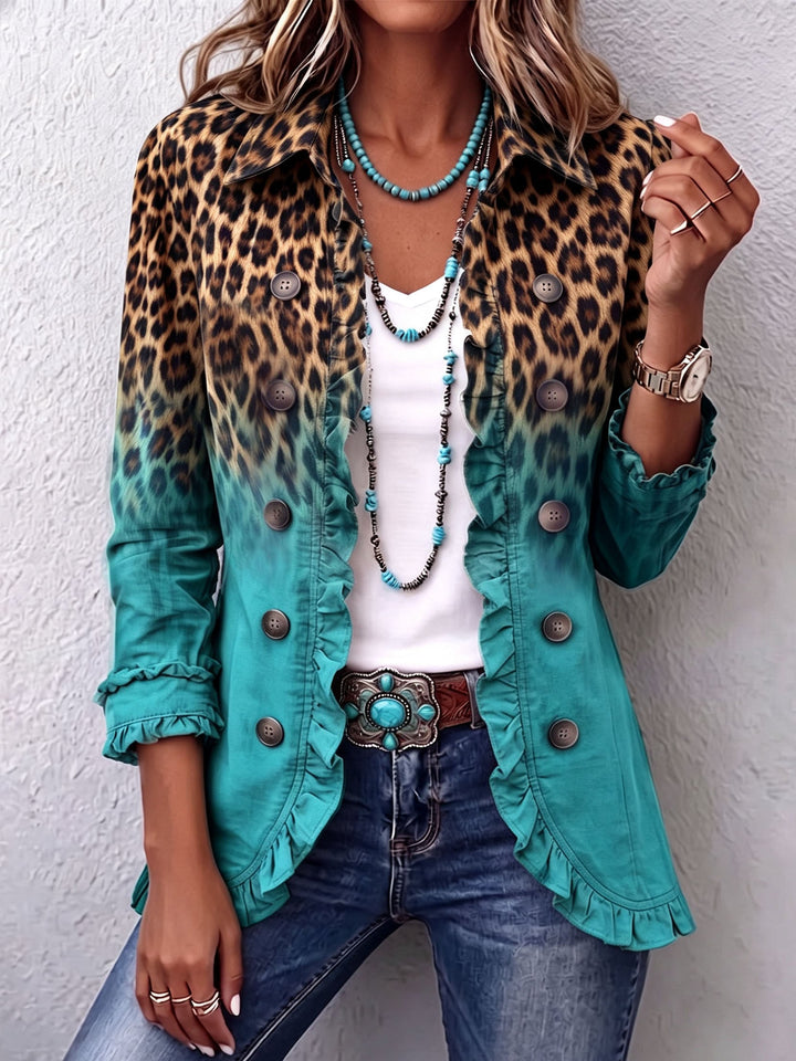 Pernille | Leopard ombré flæsejakke-blazer