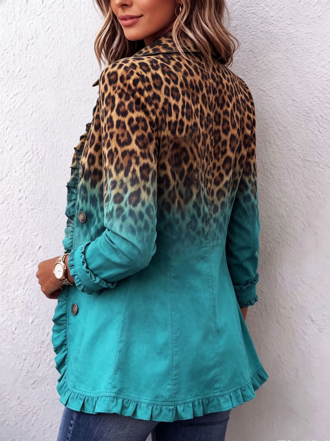 Pernille | Leopard ombré flæsejakke-blazer
