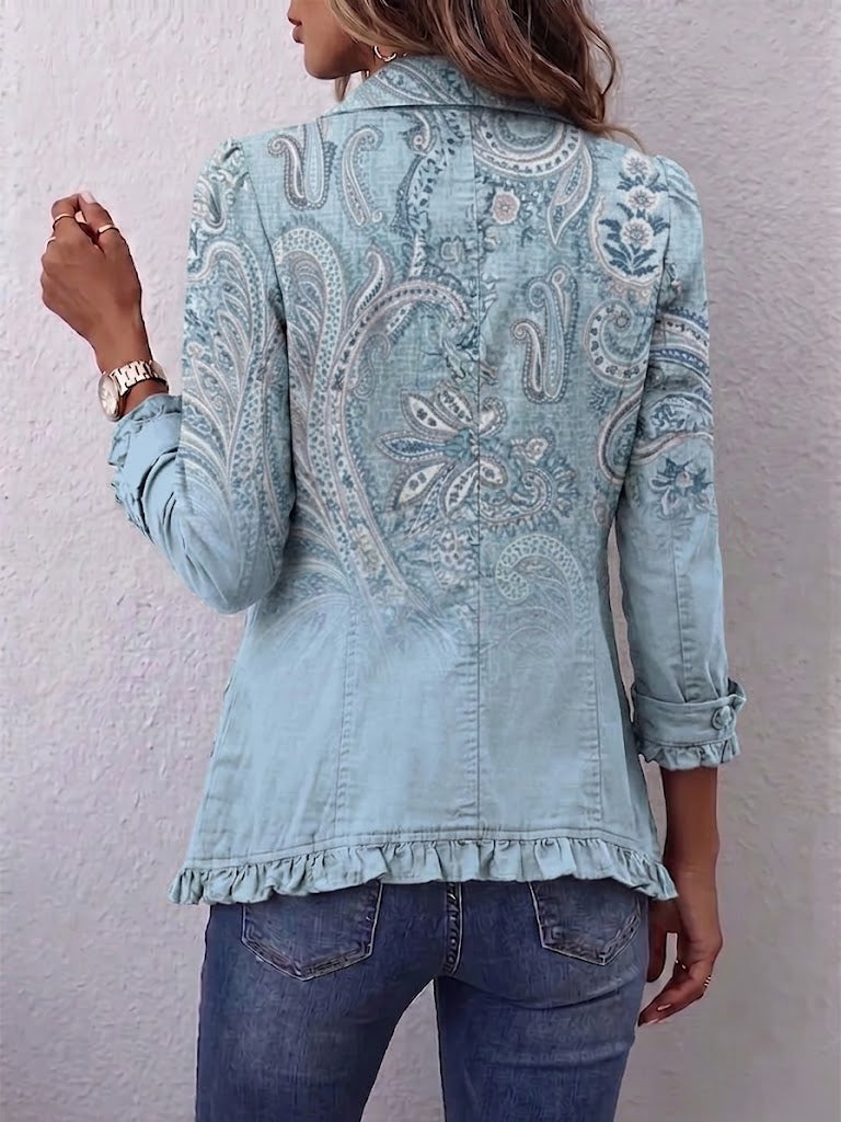 Dorte | Vintage paisley print plisseret jakke