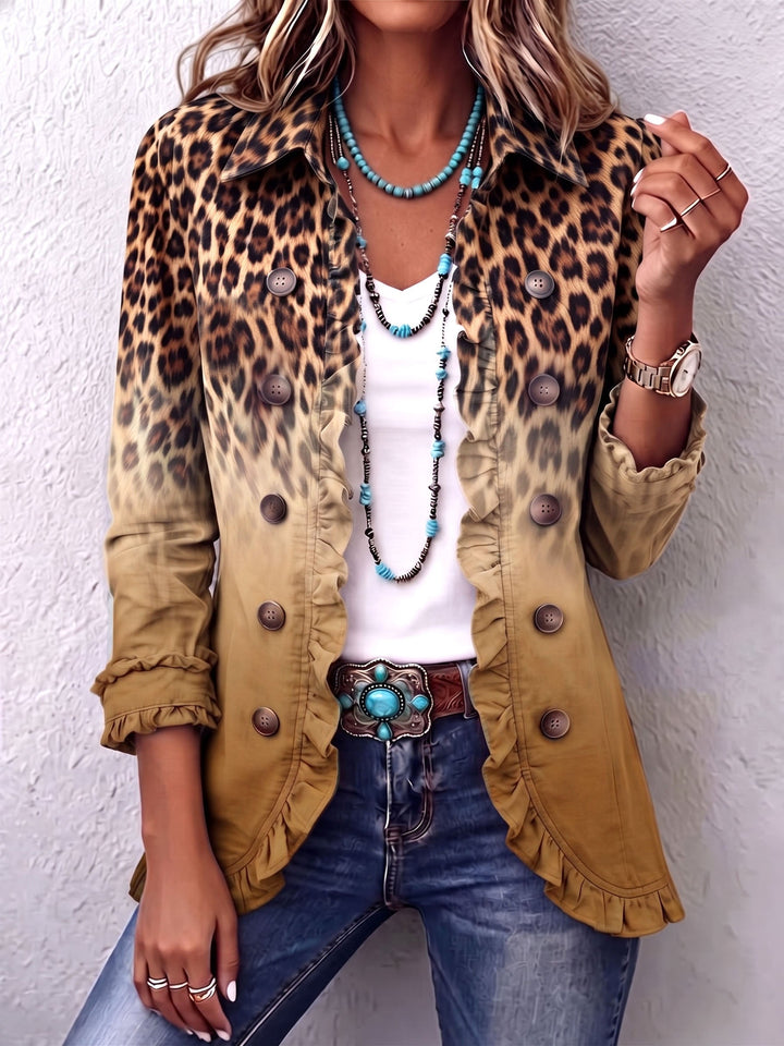Pernille | Leopard ombré flæsejakke-blazer
