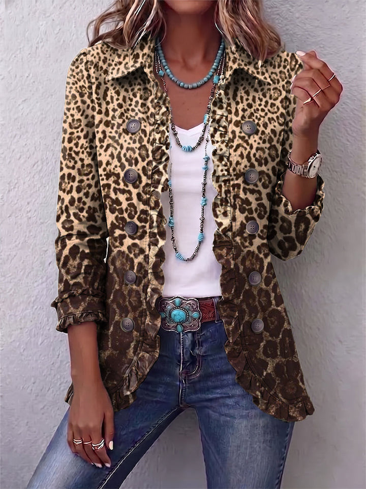 Bitten | Leopardprint plisseret jakke