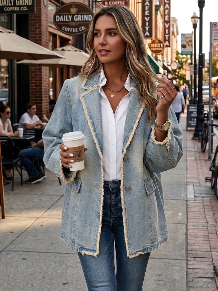 Lisbeth | Vintage oversized blazer med rå kanter