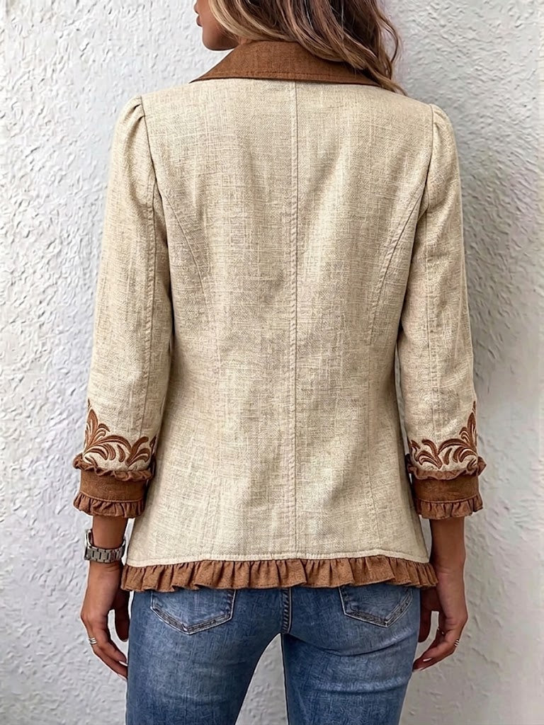 Helle | Vintage bohemian blomster plisseret jakke