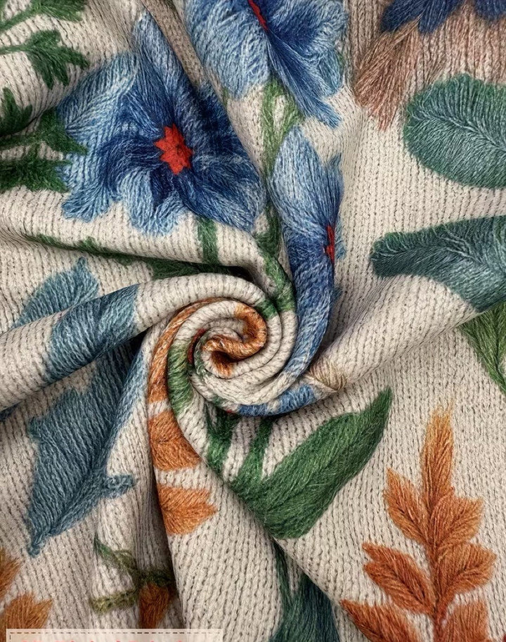 Else | Zippet cardigan med botanisk havefloral-print