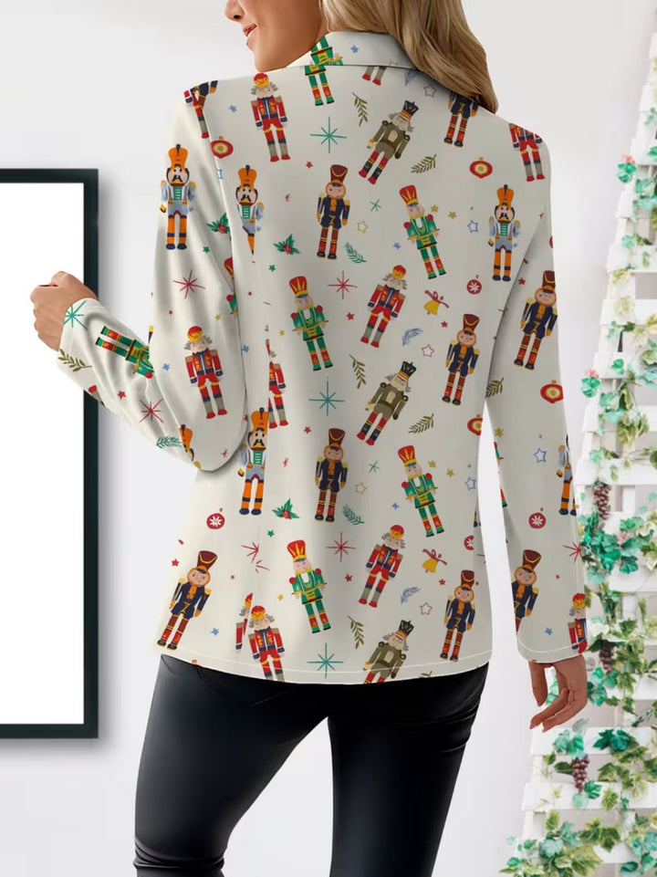 THEA | BLAZER MED NØDDEKNÆKKERPRINT